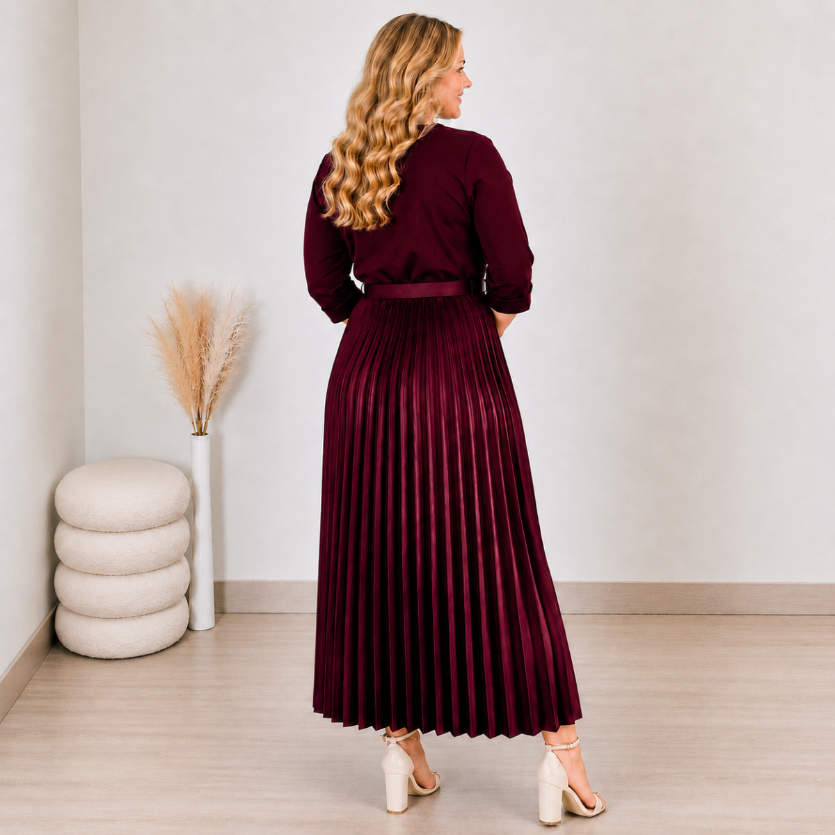 OBLEKA 114963 BORDO