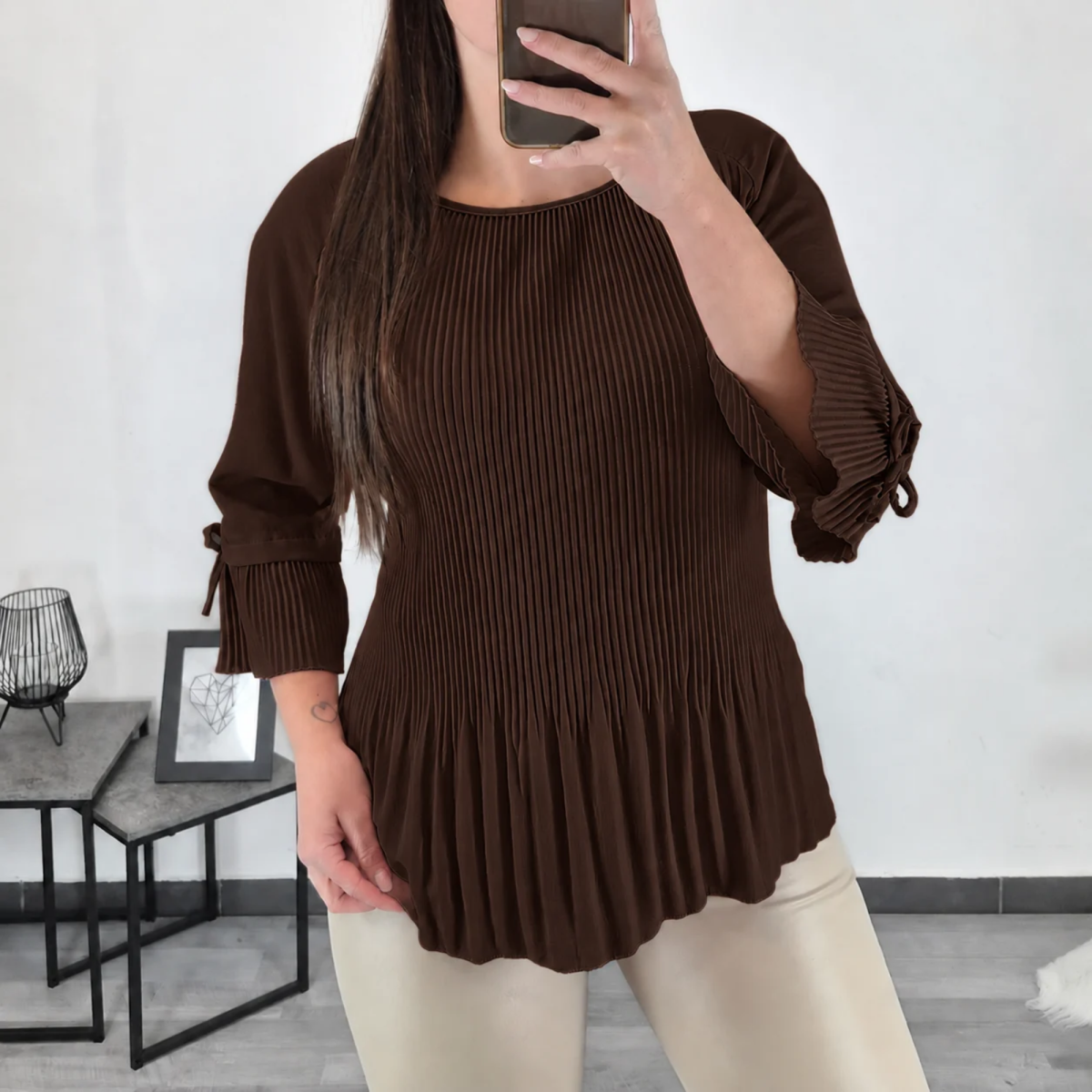 Izdelek brez naslova (98) BLUZA 5708 RJAVA