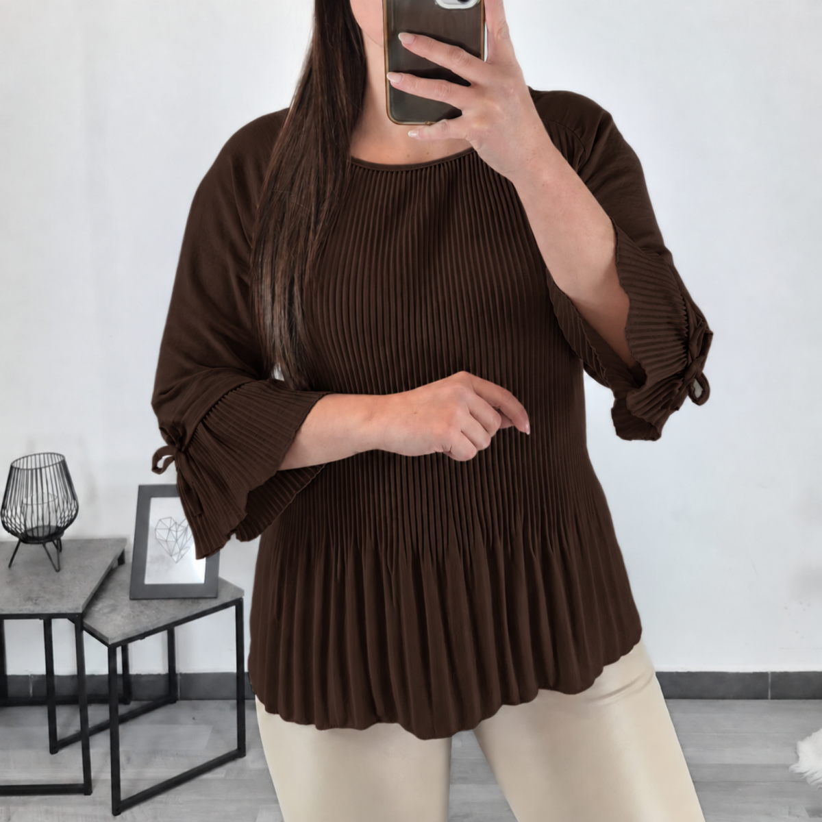 BLUZA 5708 RJAVA