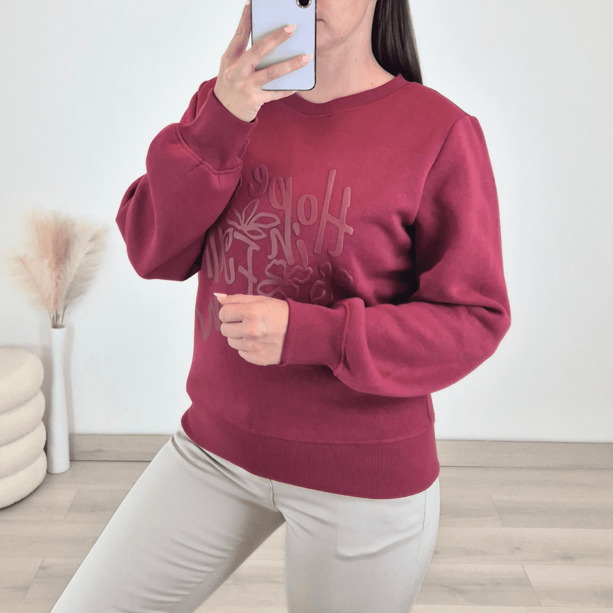 PULOVER 54225 BORDO