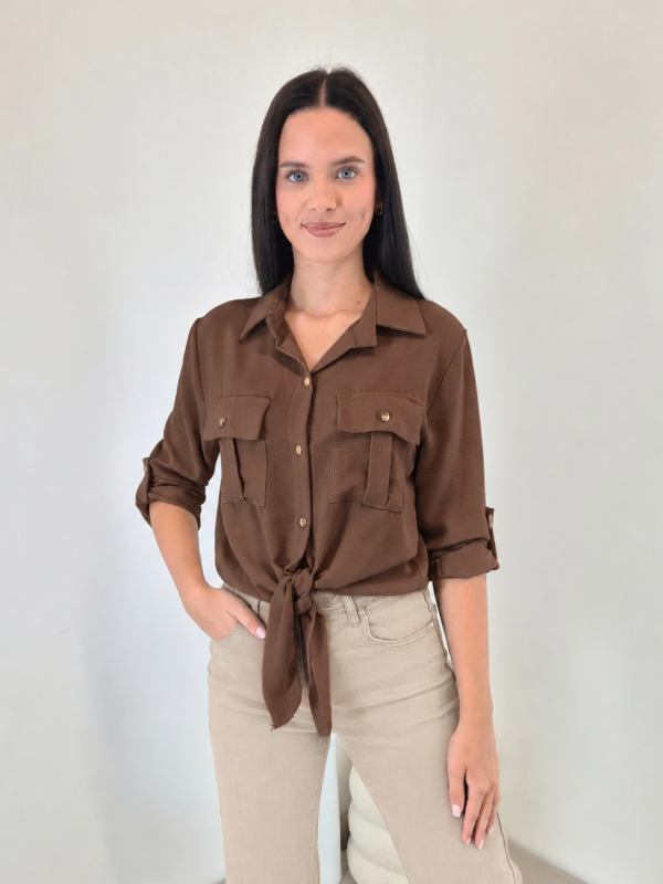 BLUZA 22047 RJAVA