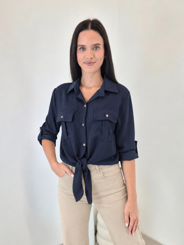 BLUZA 22047 TEMNO MODRA