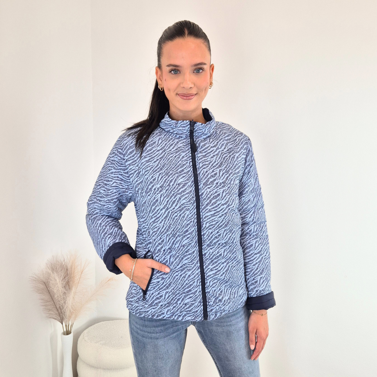 OBOJESTRANSKA BUNDA 52552 TEMNO MODRA