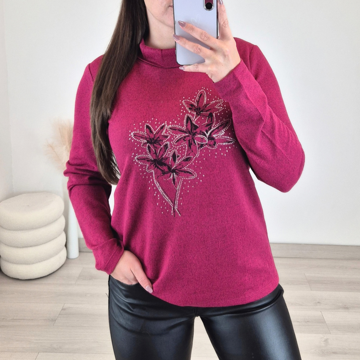 PULOVER 51225 BORDO