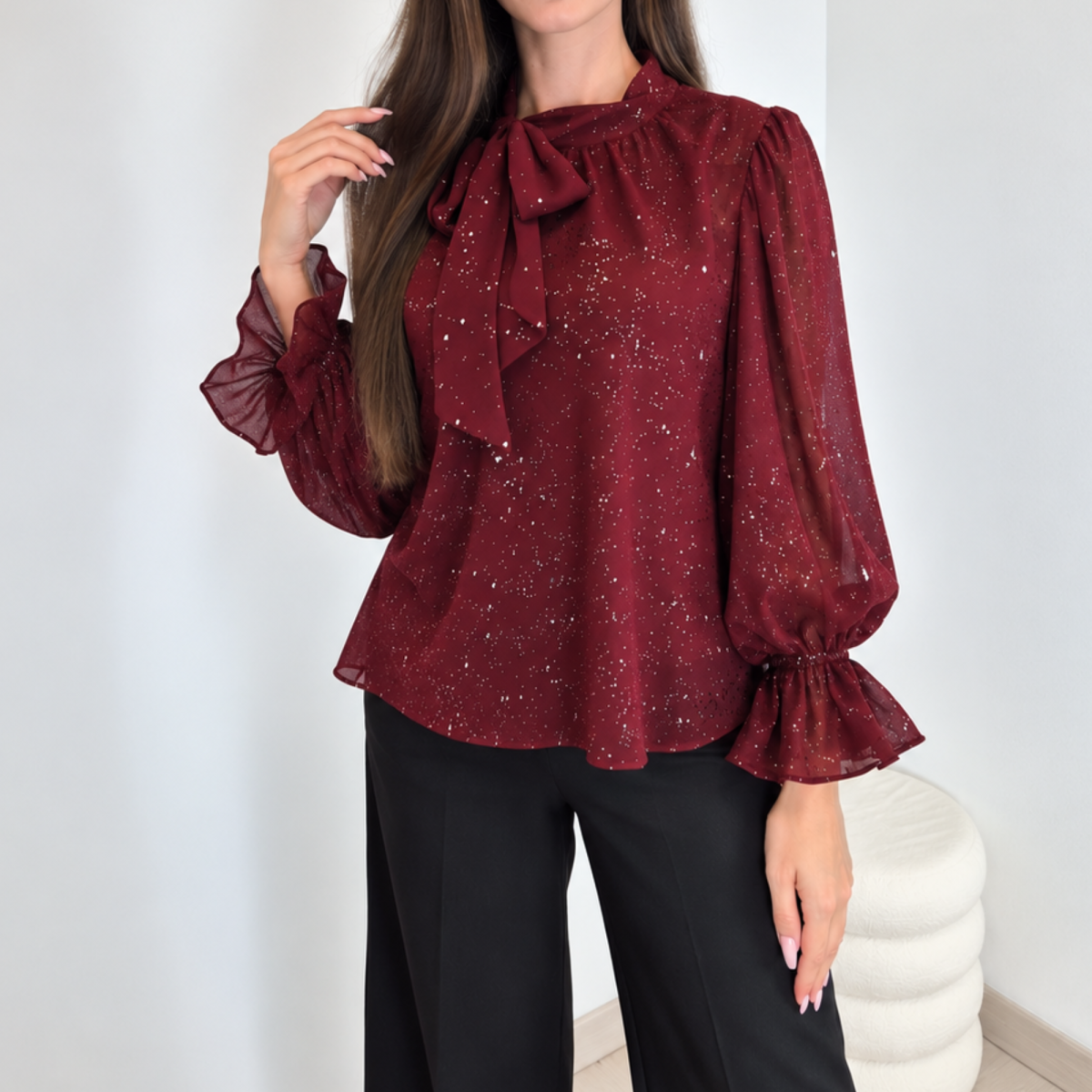 BLUZA 23387 BORDO
